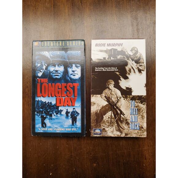 Bundle of "The Longest Day" and "To Hell And Back" VHS Tapes - Picture 2 of 9
